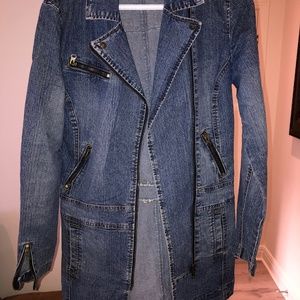 Womens long jean jacket